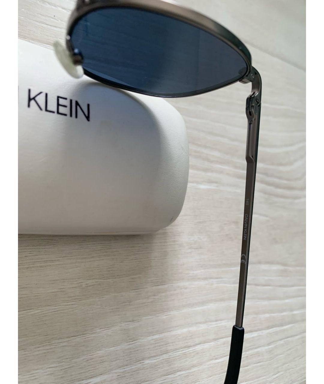 CALVIN KLEIN Серебряные металлические солнцезащитные очки, фото 5