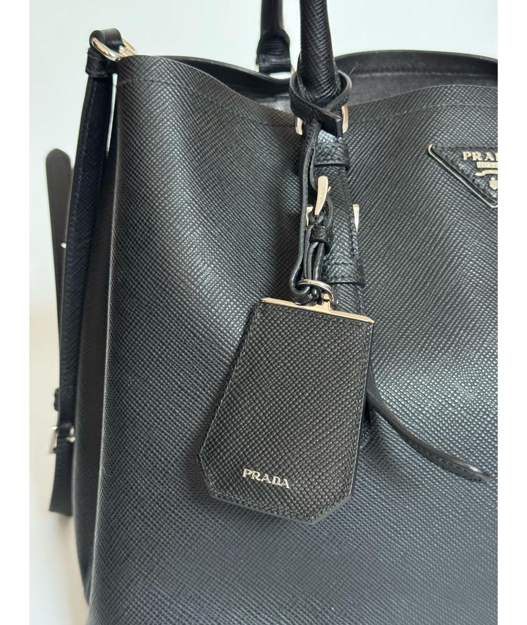 PRADA Черная кожаная сумка с короткими ручками, фото 8