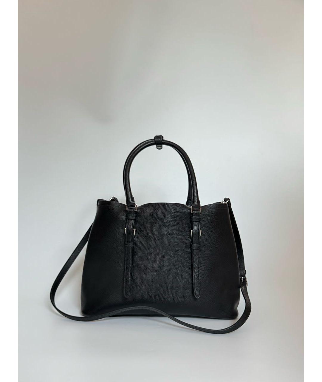 PRADA Черная кожаная сумка с короткими ручками, фото 3