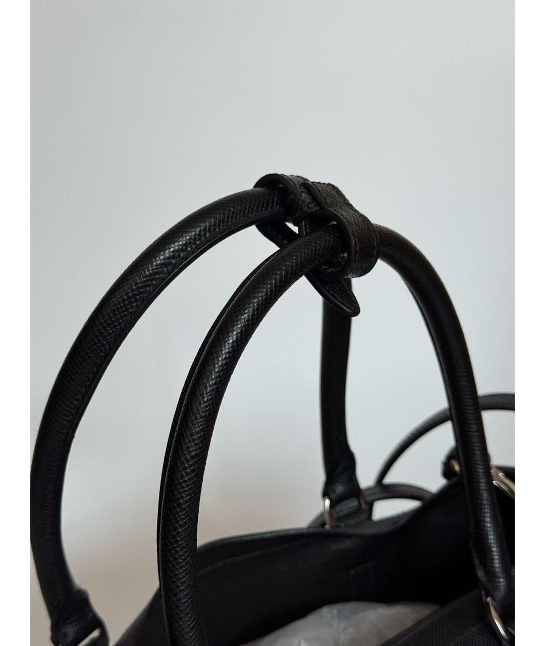 PRADA Черная кожаная сумка с короткими ручками, фото 7