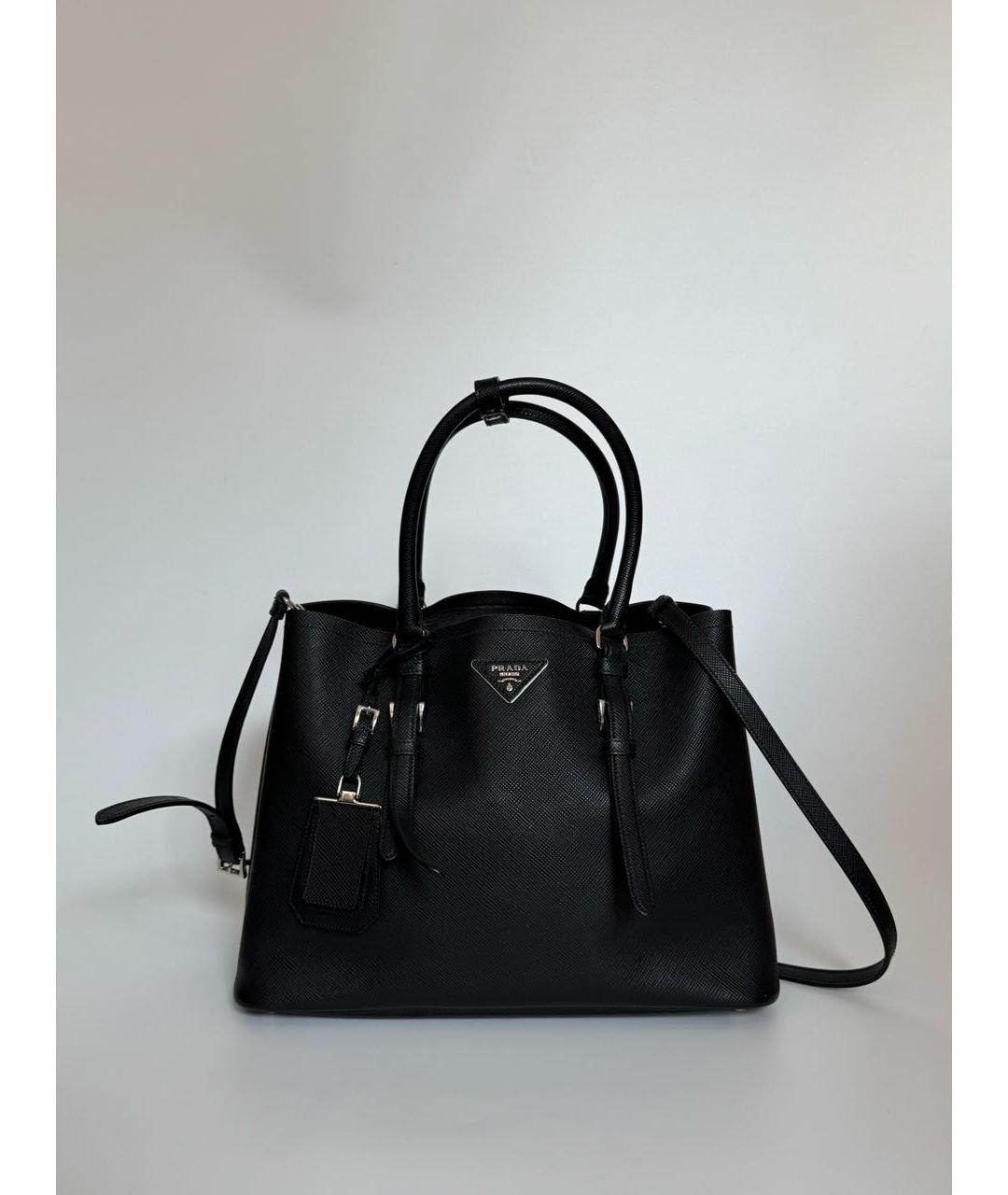 PRADA Черная кожаная сумка с короткими ручками, фото 9