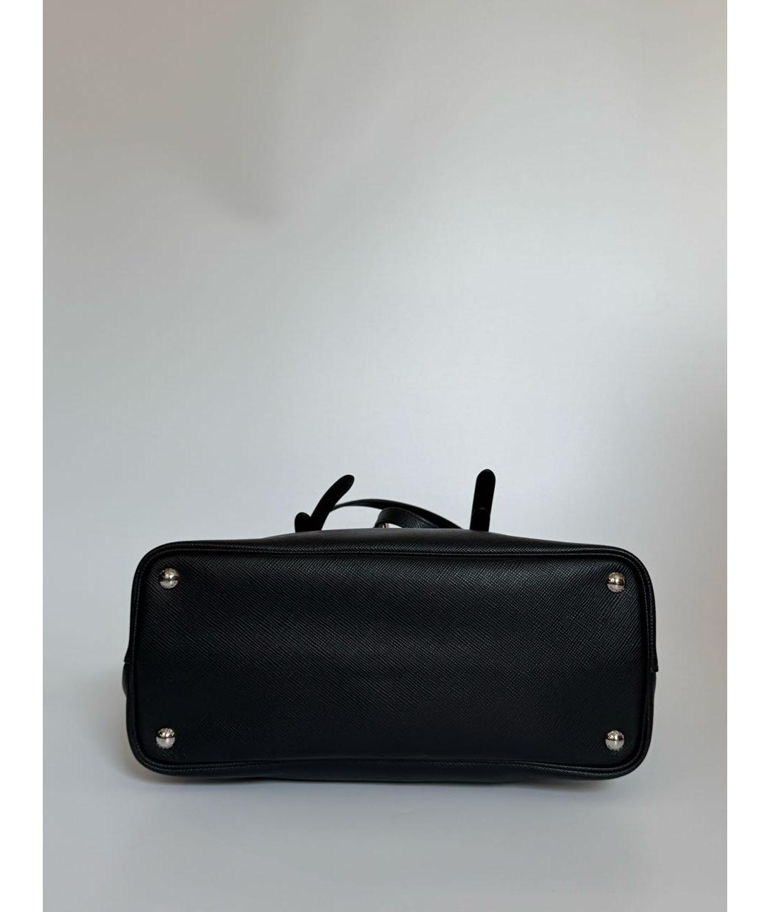 PRADA Черная кожаная сумка с короткими ручками, фото 5