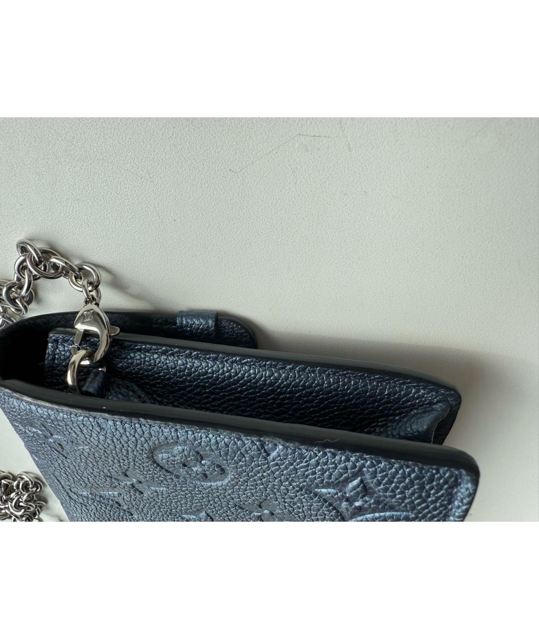 LOUIS VUITTON Темно-синяя кожаная сумка через плечо, фото 6
