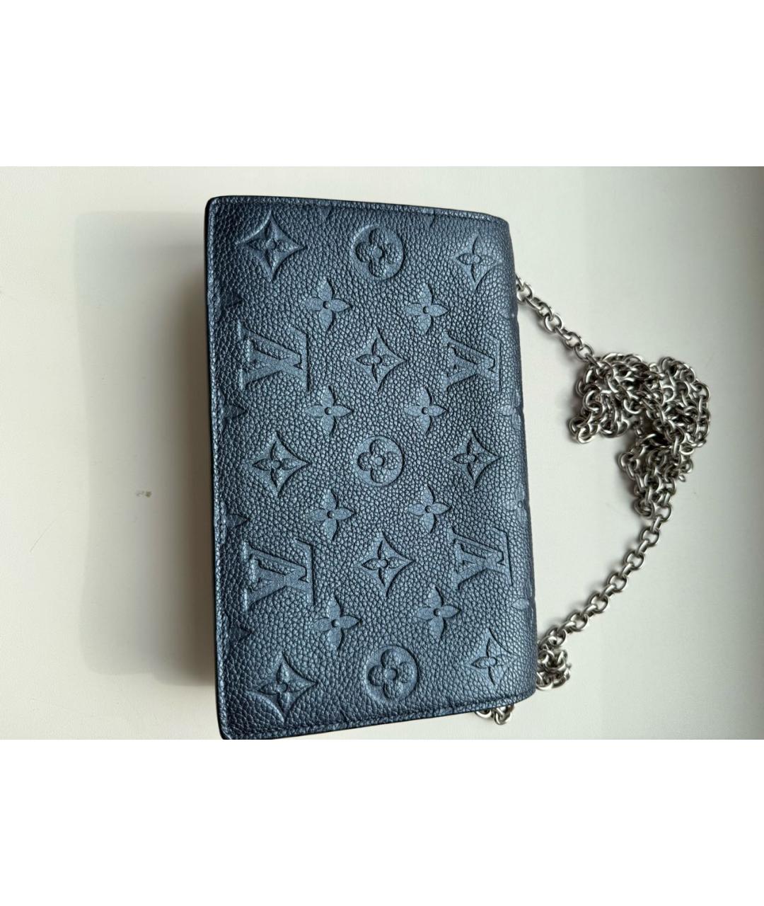 LOUIS VUITTON Темно-синяя кожаная сумка через плечо, фото 4