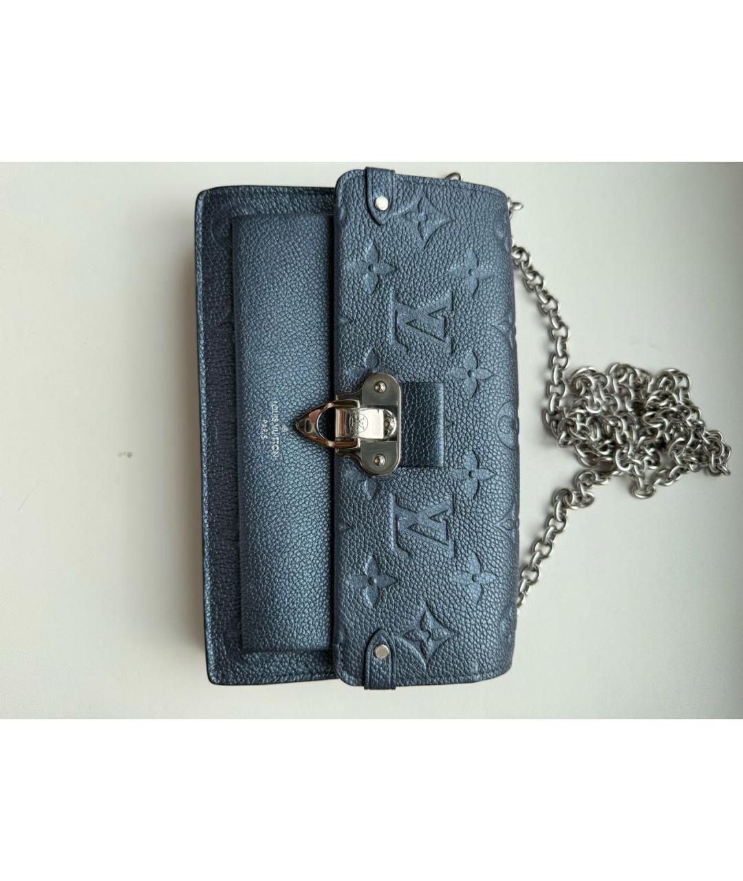 LOUIS VUITTON Темно-синяя кожаная сумка через плечо, фото 8