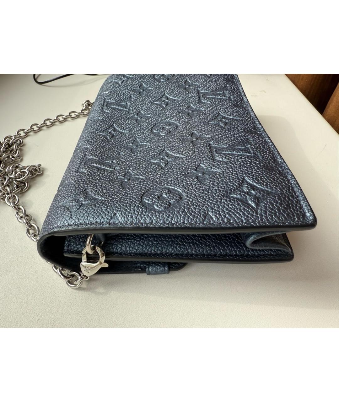 LOUIS VUITTON Темно-синяя кожаная сумка через плечо, фото 5