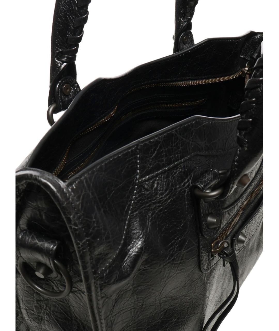 BALENCIAGA Черная кожаная сумка тоут, фото 3