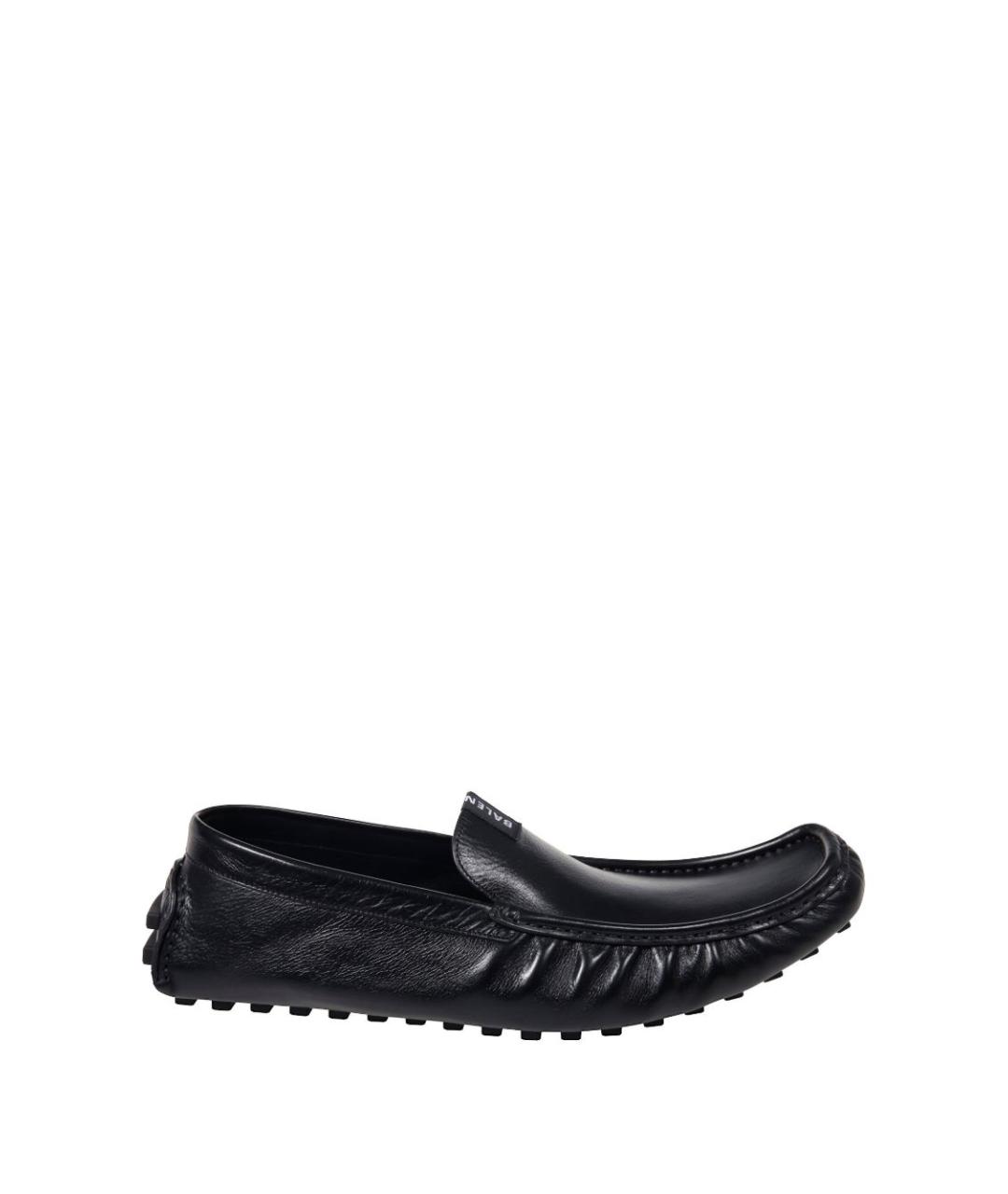 BALENCIAGA Черные кожаные мокасины, фото 1