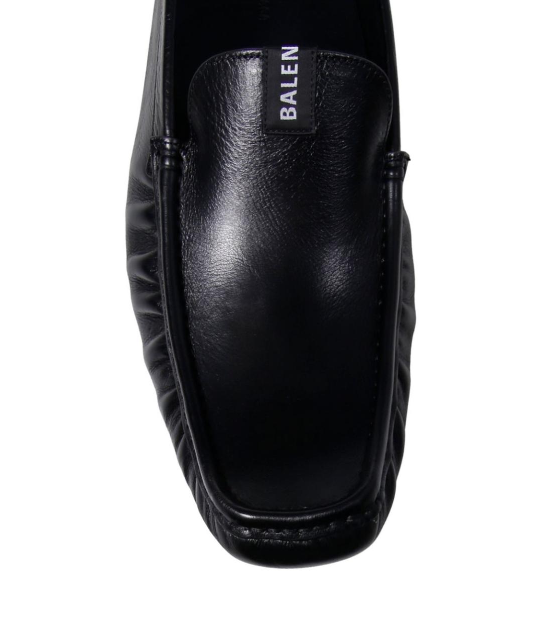 BALENCIAGA Черные кожаные мокасины, фото 3