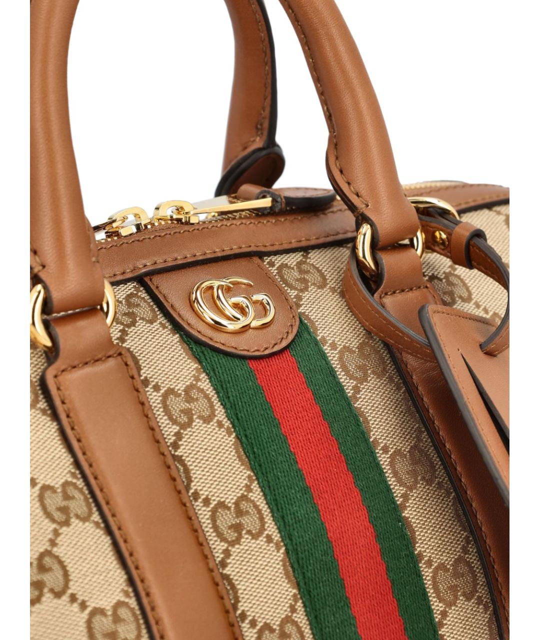 GUCCI Бежевая жаккардовая сумка тоут, фото 2