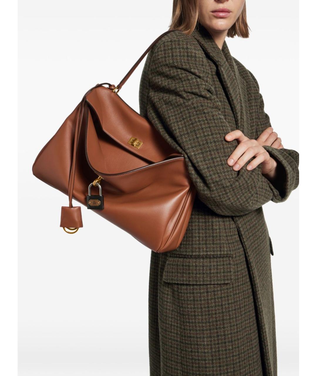 BALENCIAGA Коричневая кожаная сумка тоут, фото 2