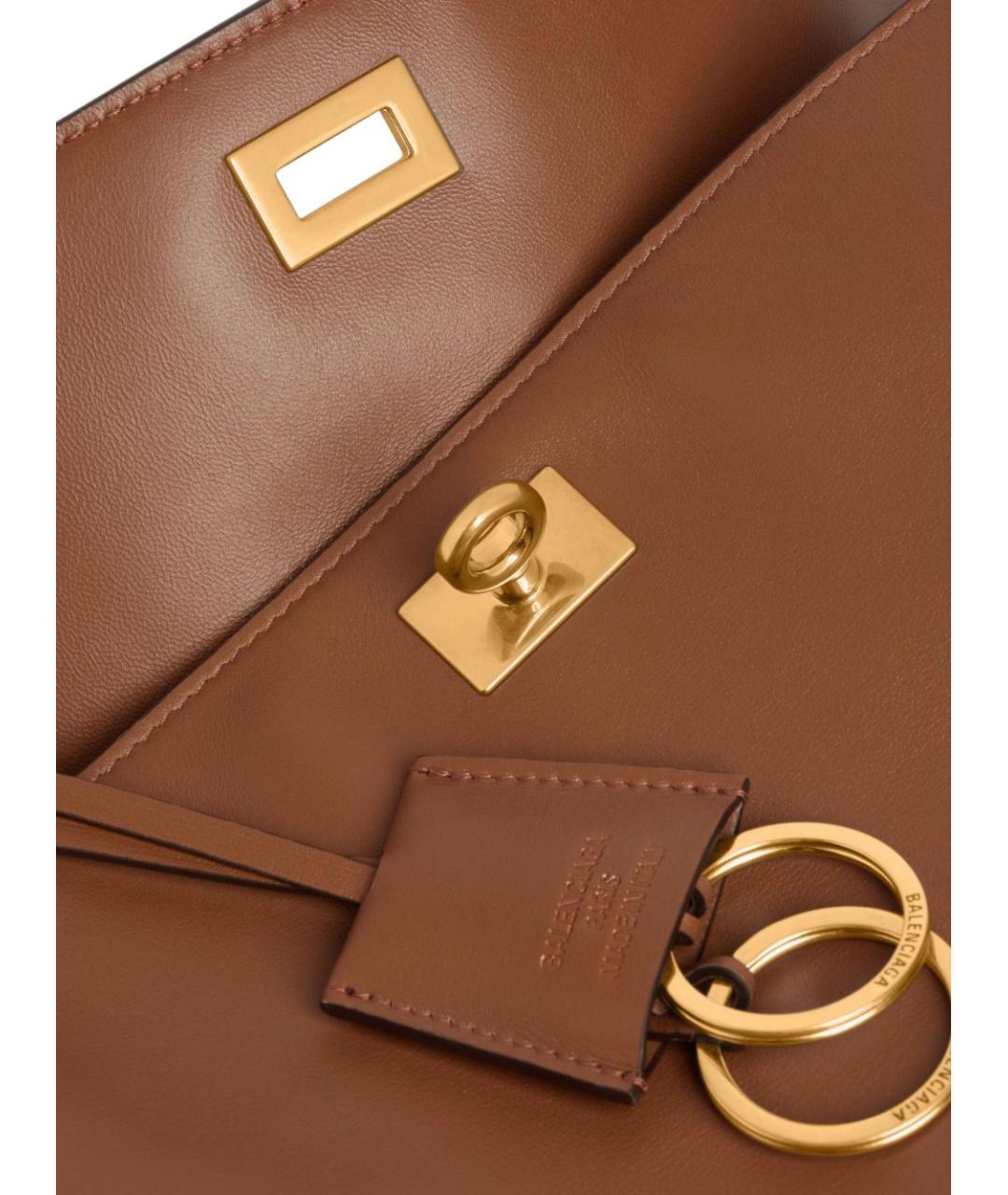 BALENCIAGA Коричневая кожаная сумка тоут, фото 7