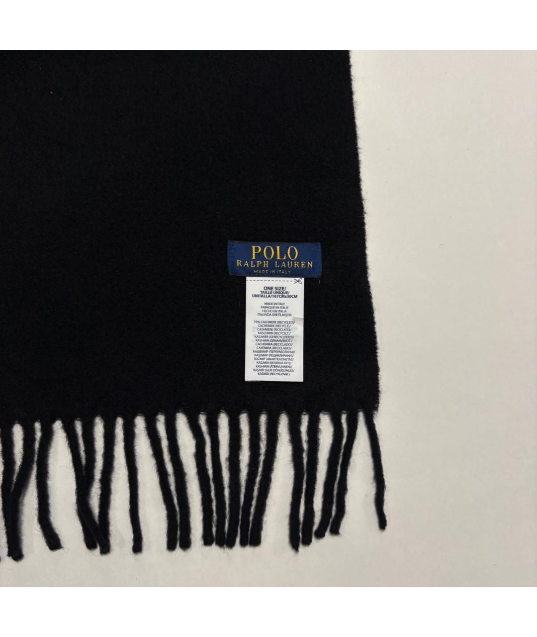 POLO RALPH LAUREN Черный кашемировый шарф, фото 4