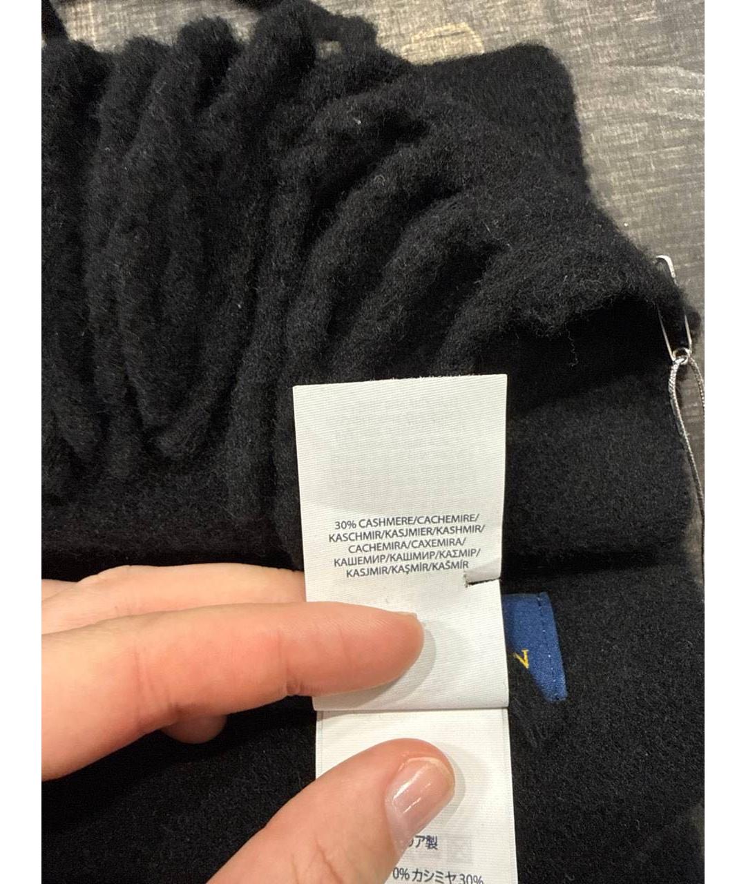 POLO RALPH LAUREN Черный кашемировый шарф, фото 7