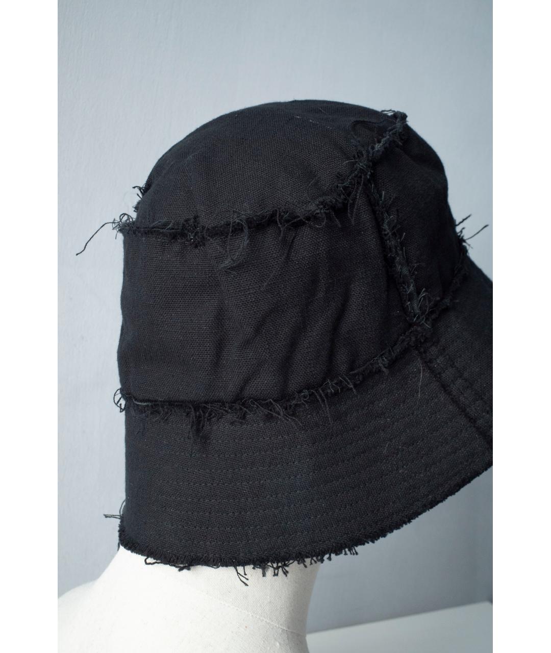 YOHJI YAMAMOTO Черная хлопковая шляпа, фото 3