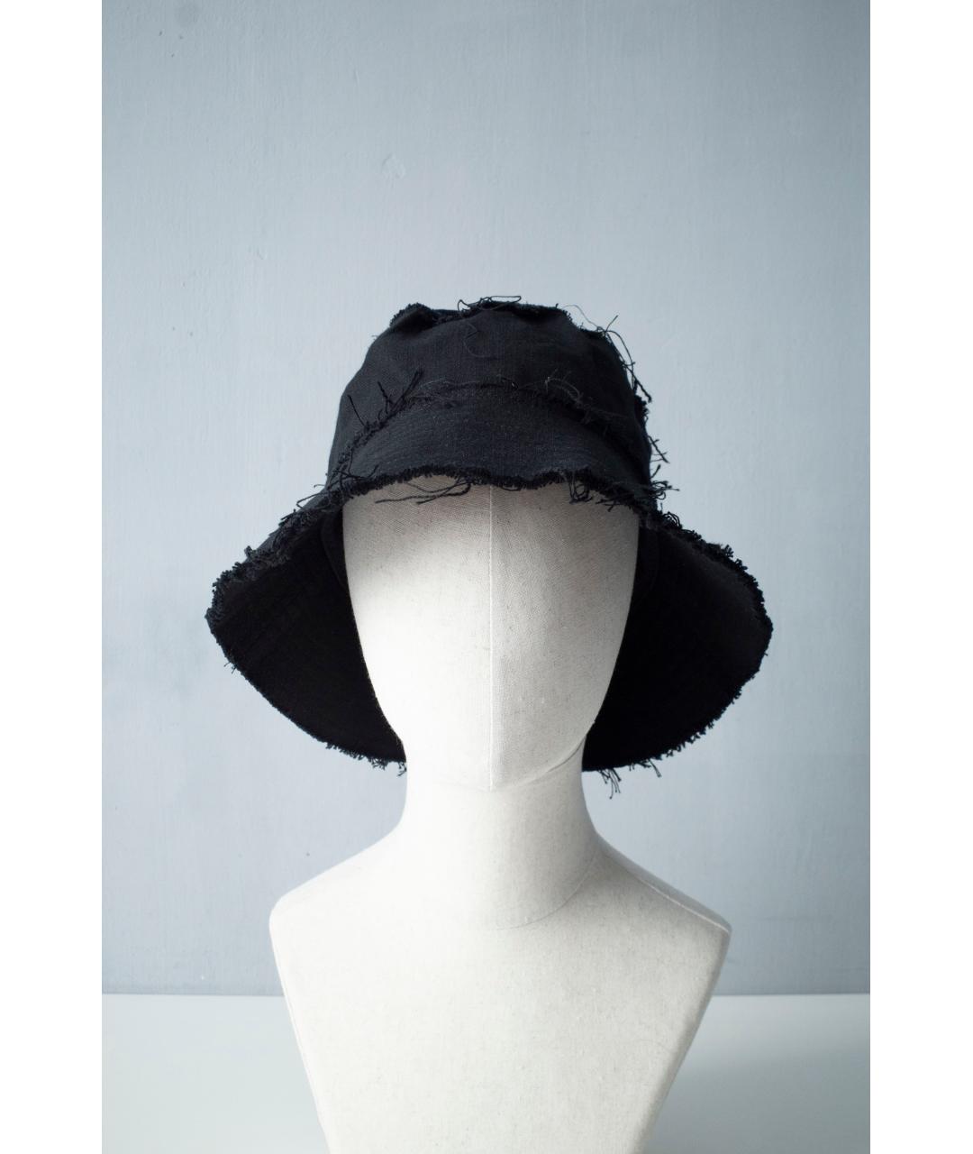 YOHJI YAMAMOTO Черная хлопковая шляпа, фото 7