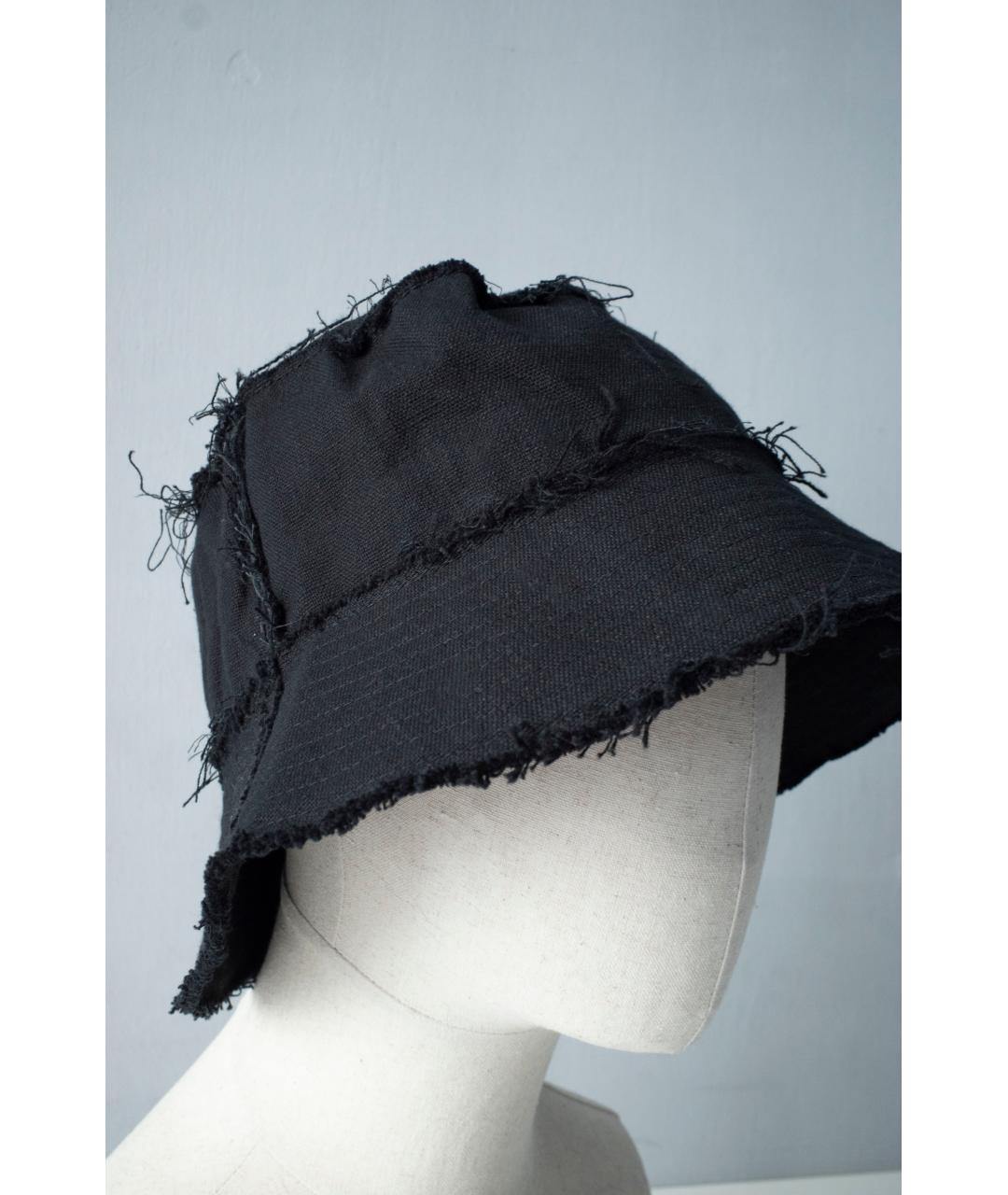 YOHJI YAMAMOTO Черная хлопковая шляпа, фото 2