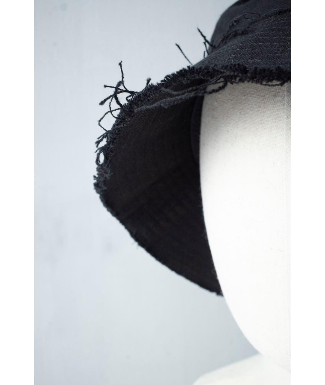 YOHJI YAMAMOTO Черная хлопковая шляпа, фото 5