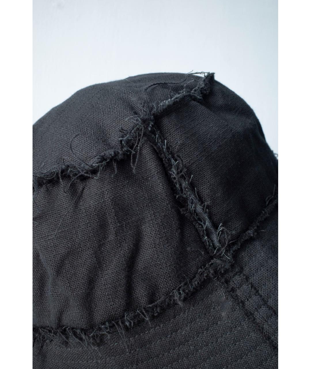 YOHJI YAMAMOTO Черная хлопковая шляпа, фото 4
