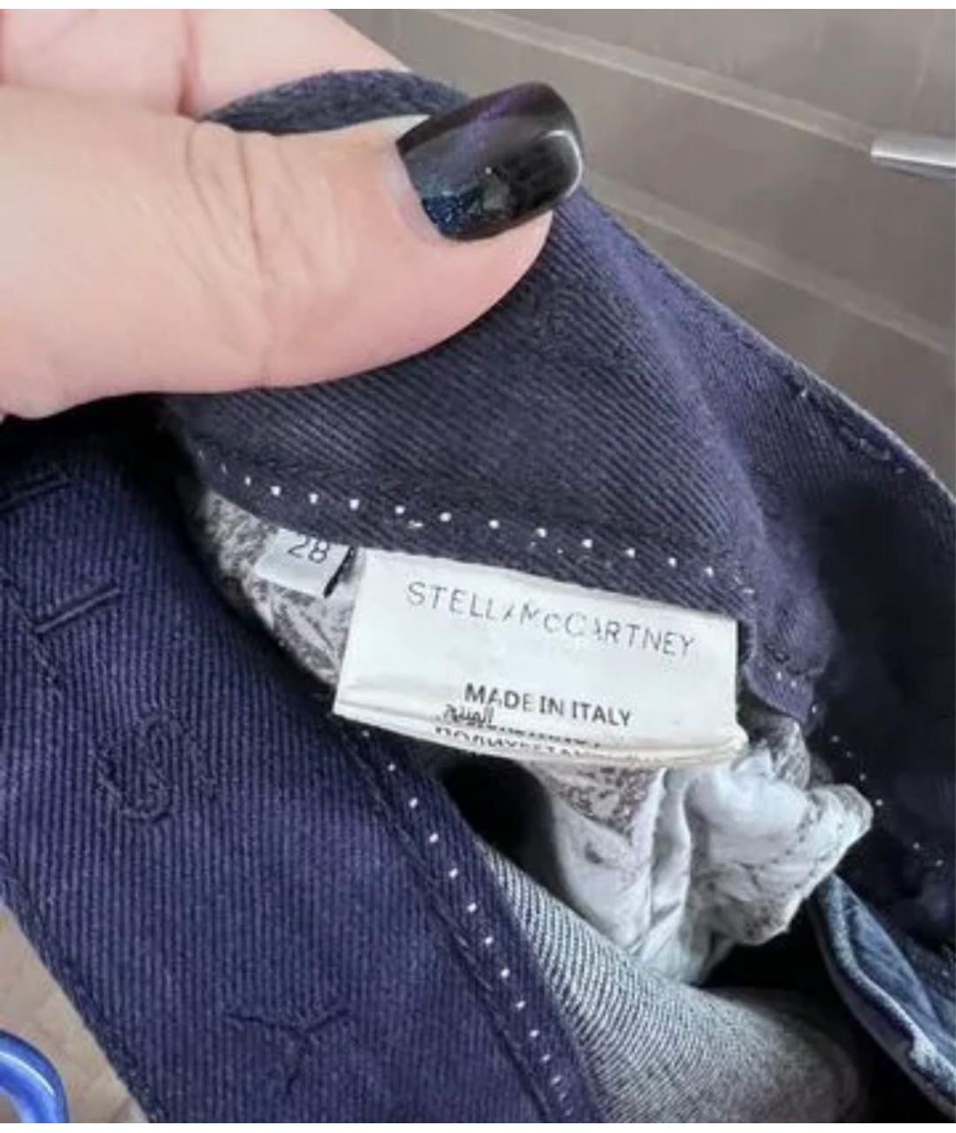 STELLA MCCARTNEY Голубые хлопко-эластановые прямые джинсы, фото 4