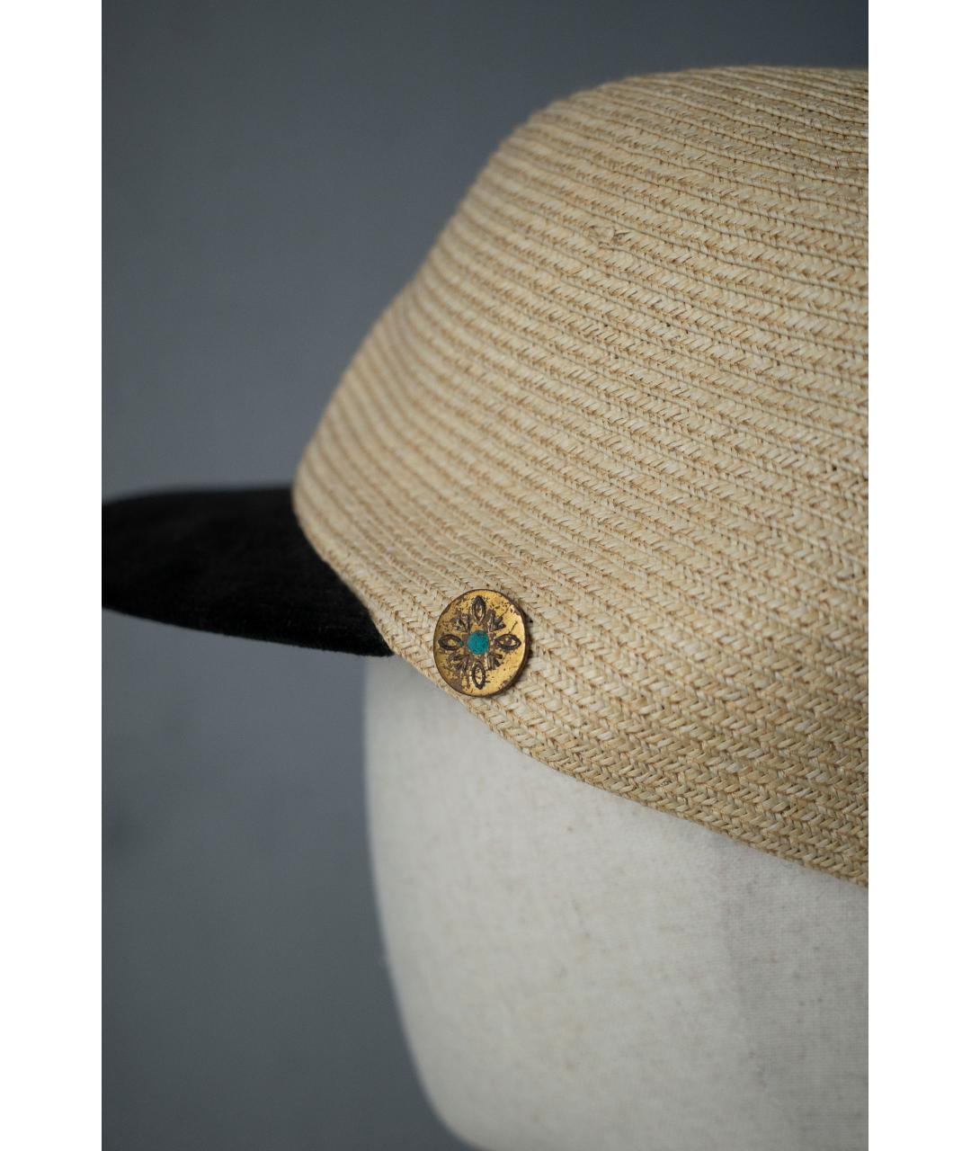 Kapital Бежевая соломенная кепка/бейсболка, фото 7