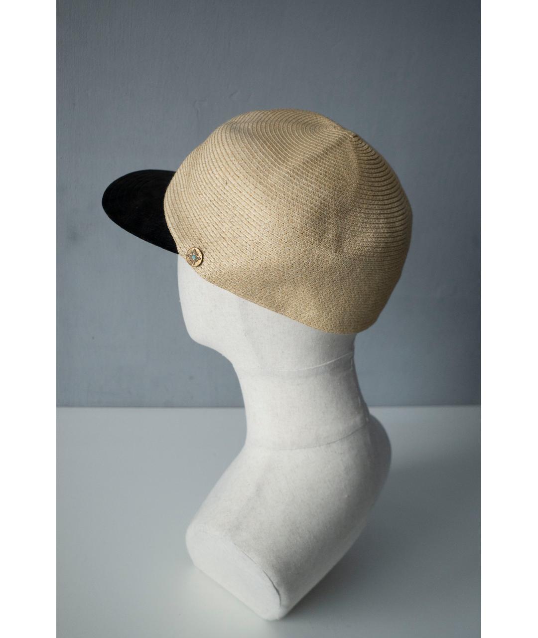 Kapital Бежевая соломенная кепка/бейсболка, фото 3