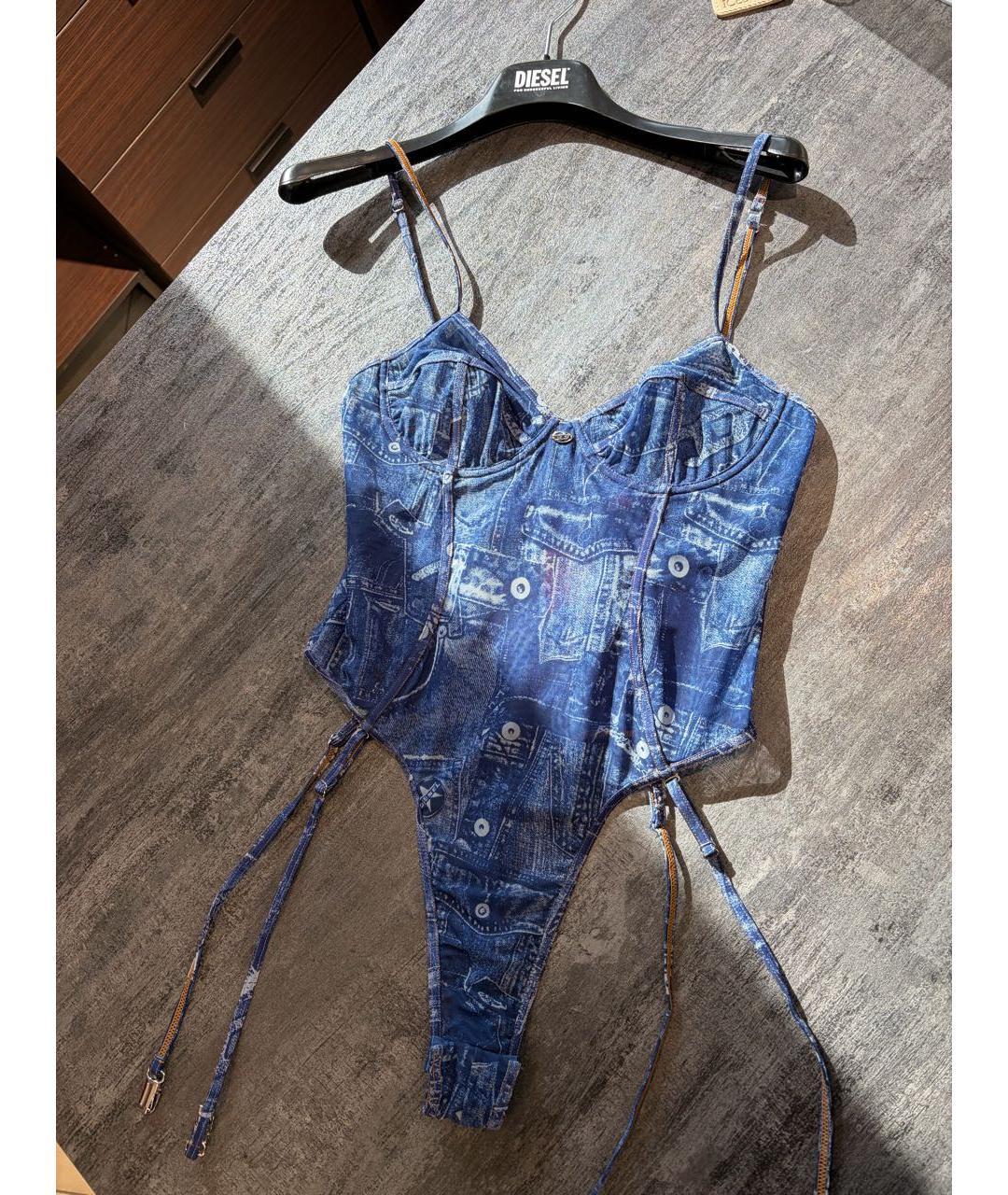 DIESEL Синее полиамидовое боди, фото 7