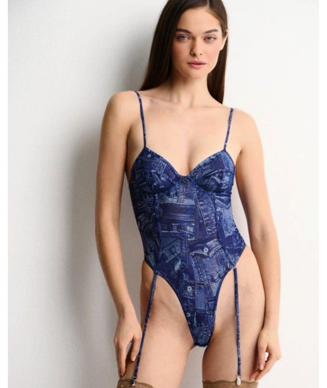 DIESEL Синее полиамидовое боди, фото 2