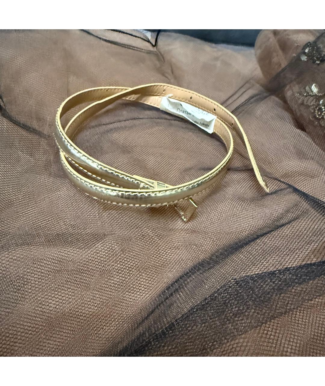 ELISABETTA FRANCHI Бежевое сетчатое вечернее платье, фото 3