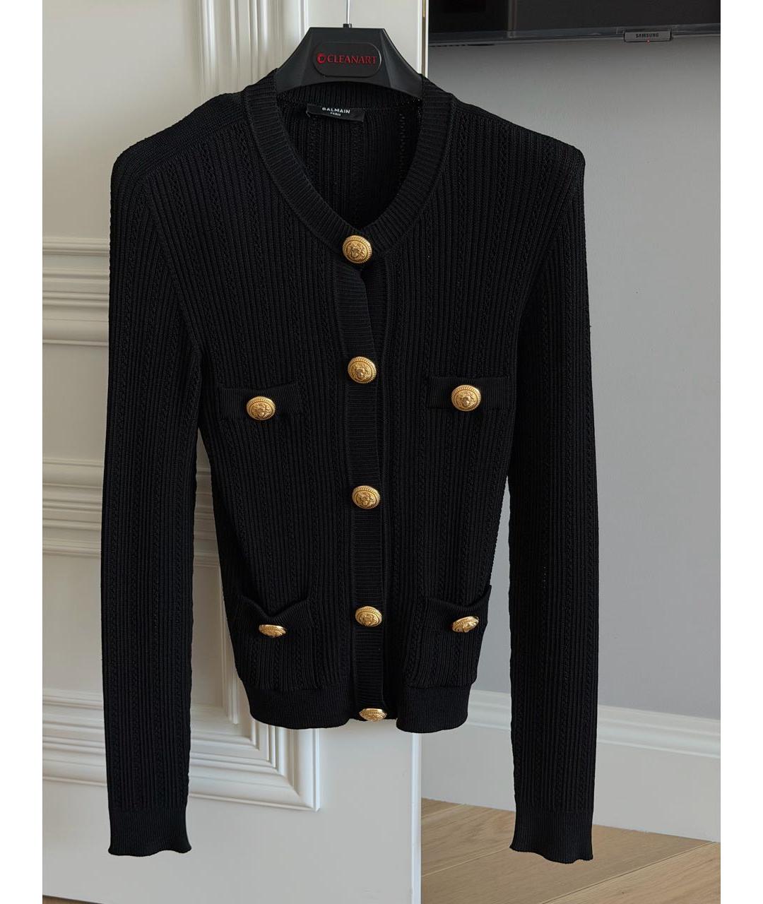 BALMAIN Черный вискозный джемпер / свитер, фото 5