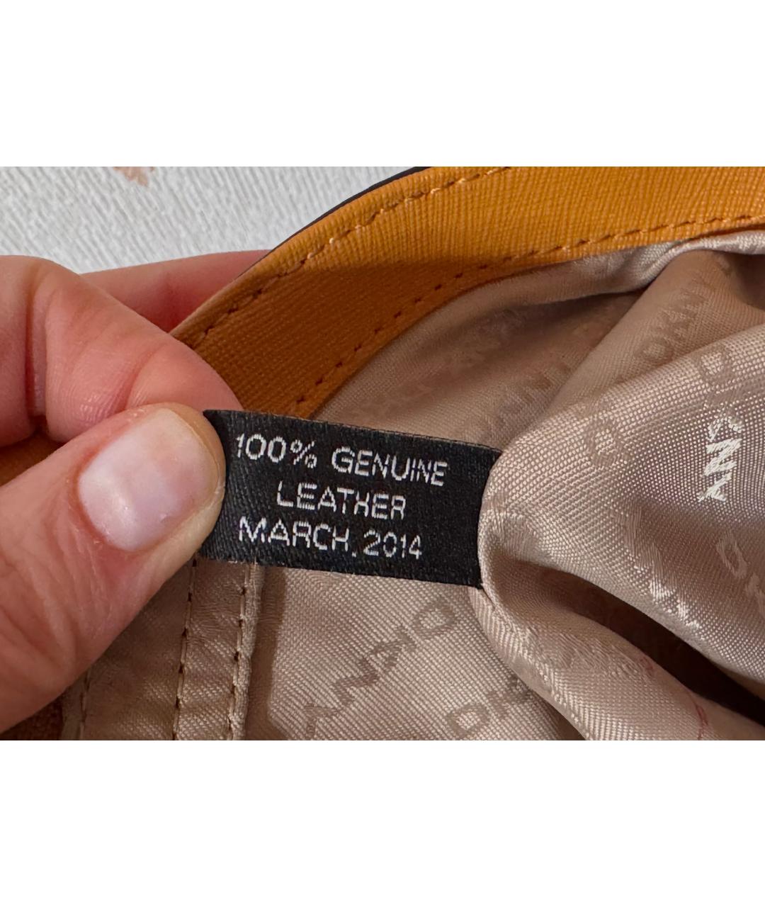 DKNY Оранжевая кожаная сумка тоут, фото 8