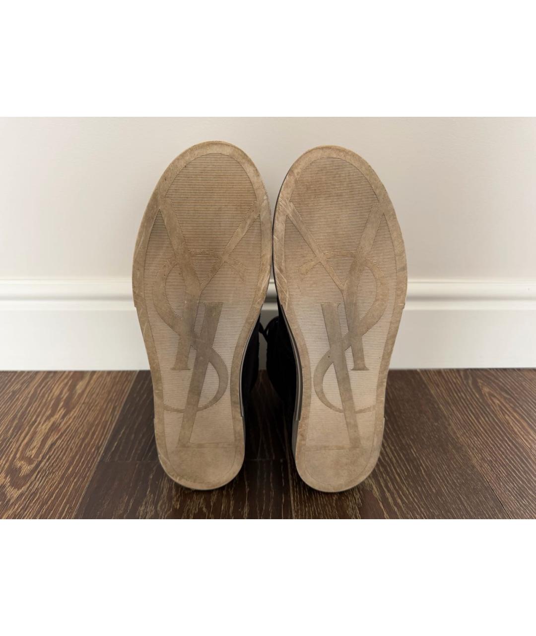 SAINT LAURENT Черные замшевые высокие кроссовки / кеды, фото 7