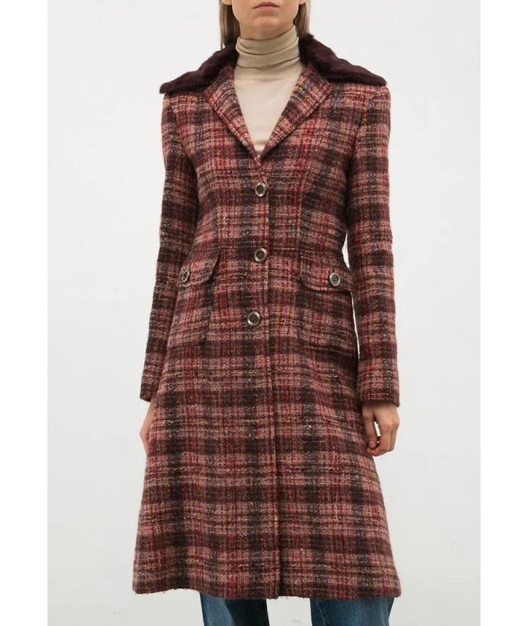 DOLCE&GABBANA Бордовое твидовое пальто, фото 8