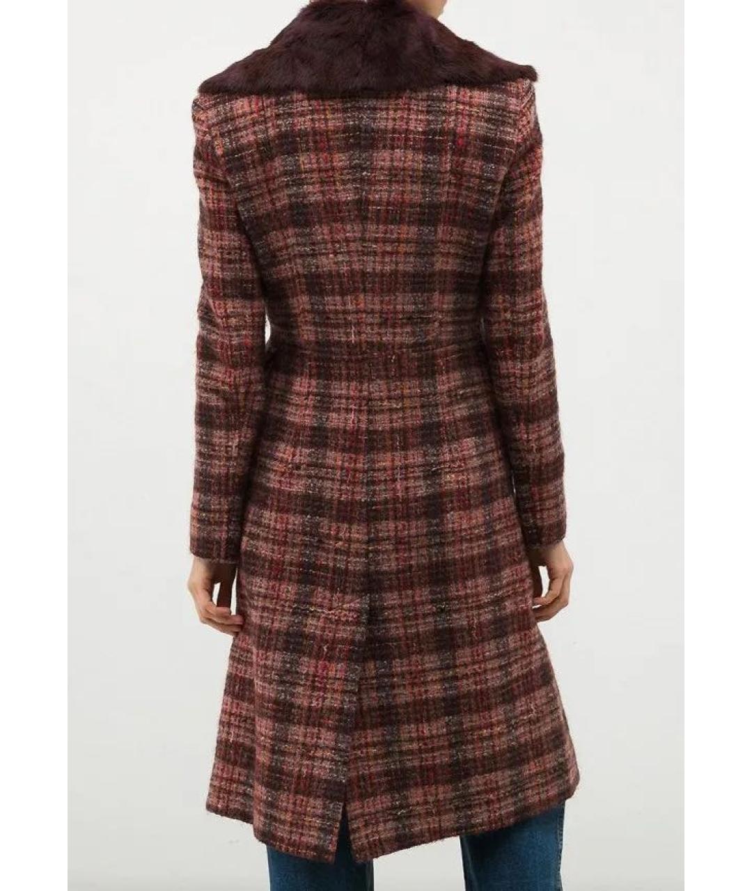 DOLCE&GABBANA Бордовое твидовое пальто, фото 2
