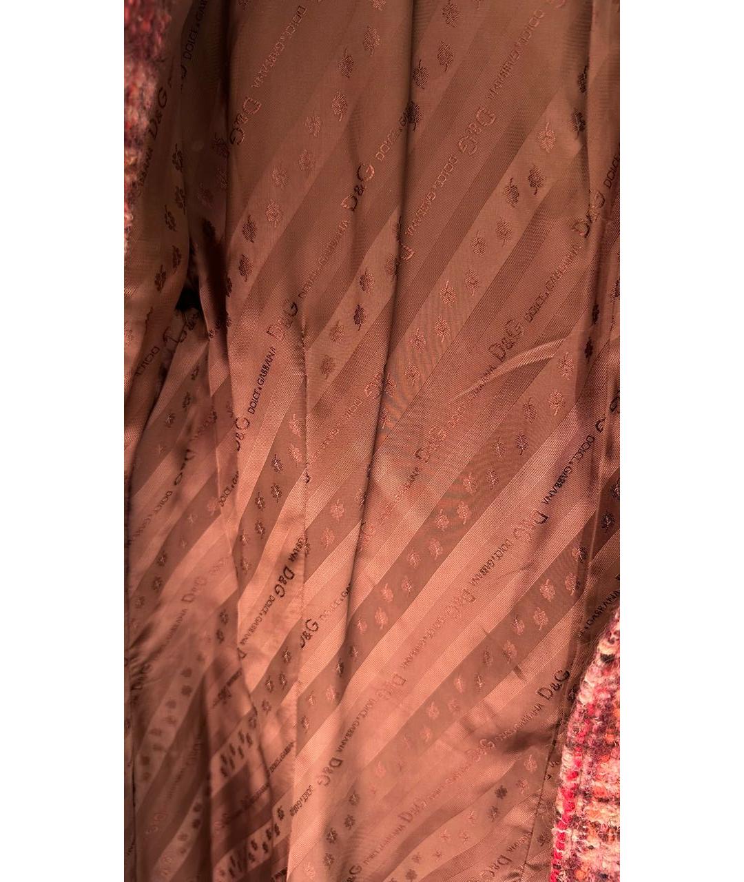 DOLCE&GABBANA Бордовое твидовое пальто, фото 6