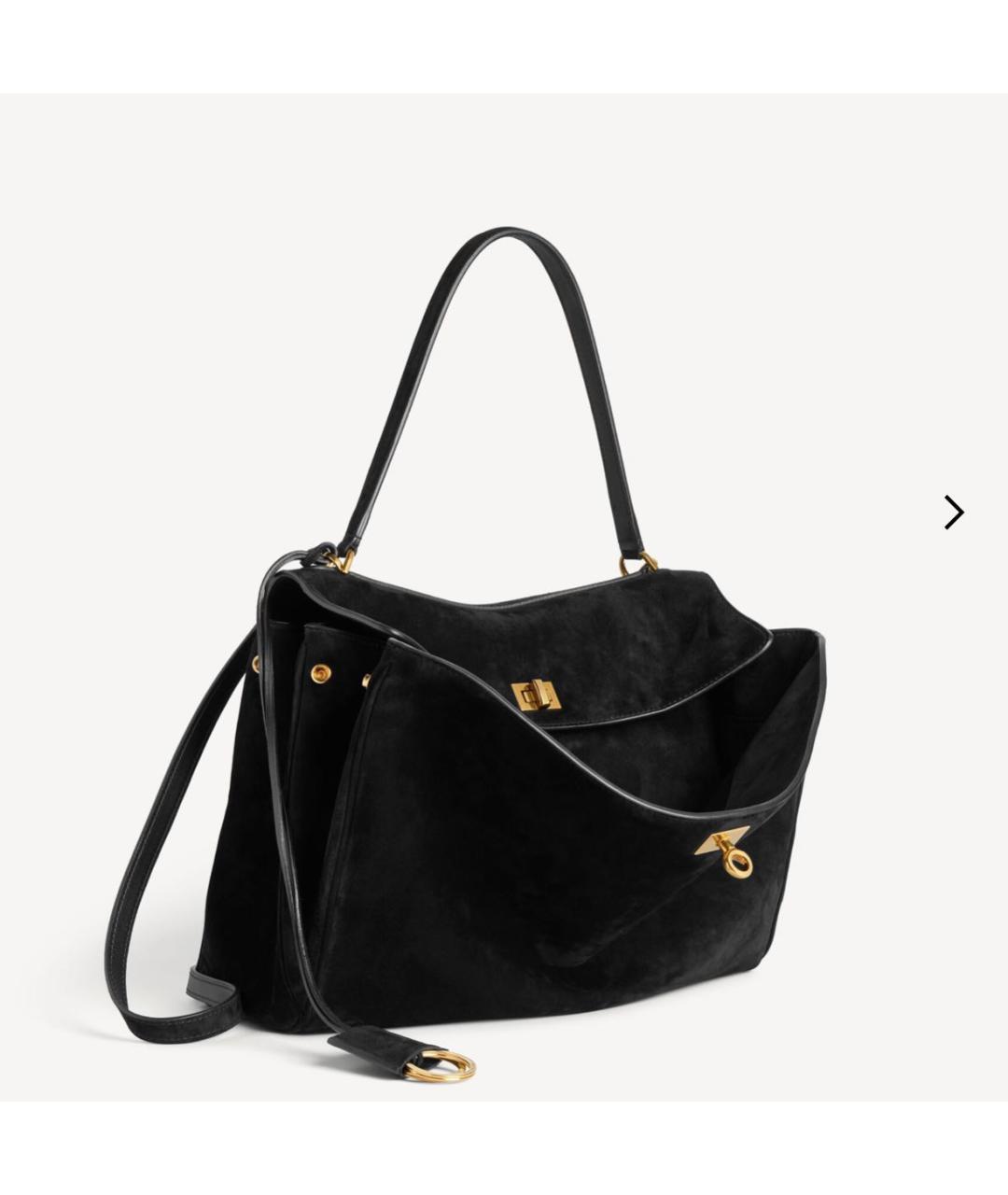 BALENCIAGA Черная замшевая сумка тоут, фото 2