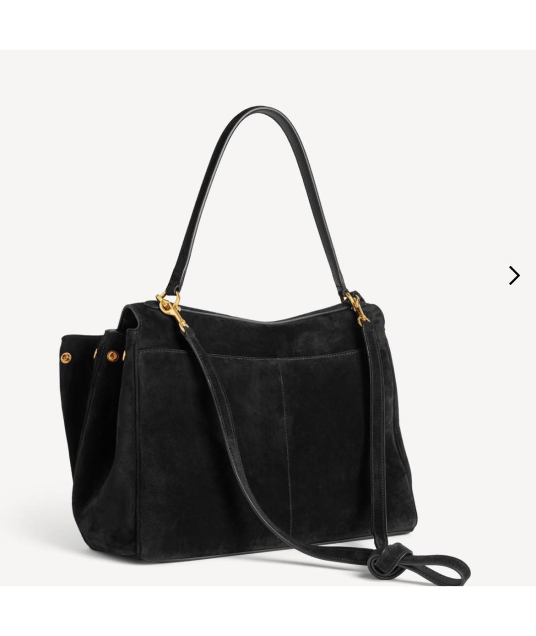 BALENCIAGA Черная замшевая сумка тоут, фото 4