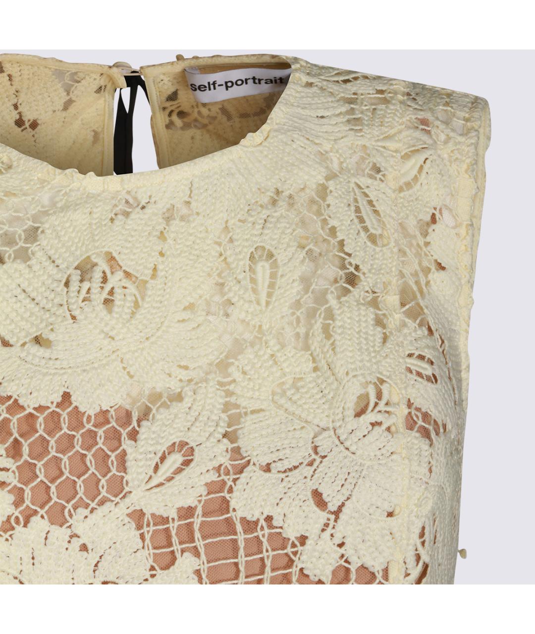 SELF-PORTRAIT Желтое синтетическое коктейльное платье, фото 3