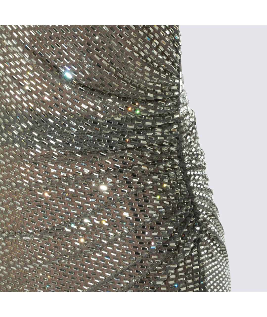 SELF-PORTRAIT Серое полиэстеровое вечернее платье, фото 4