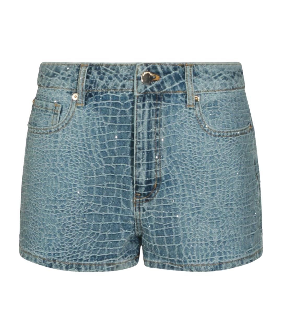 SELF-PORTRAIT Синие полиэстеровые шорты, фото 1