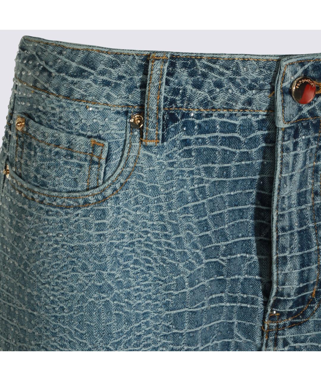 SELF-PORTRAIT Синие полиэстеровые шорты, фото 3