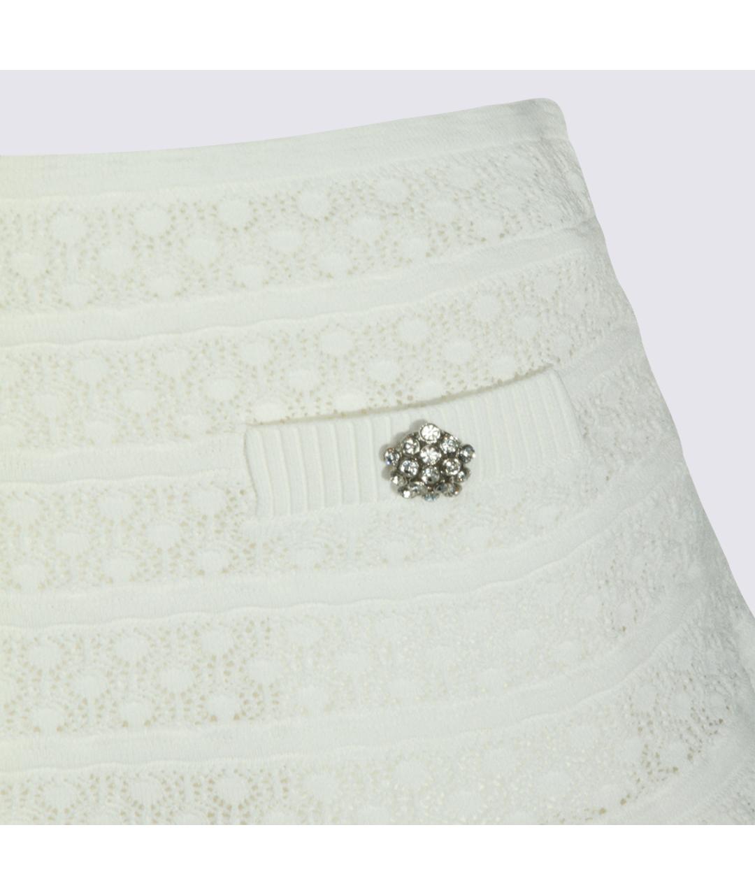 SELF-PORTRAIT Белая полиэстеровая юбка мини, фото 3