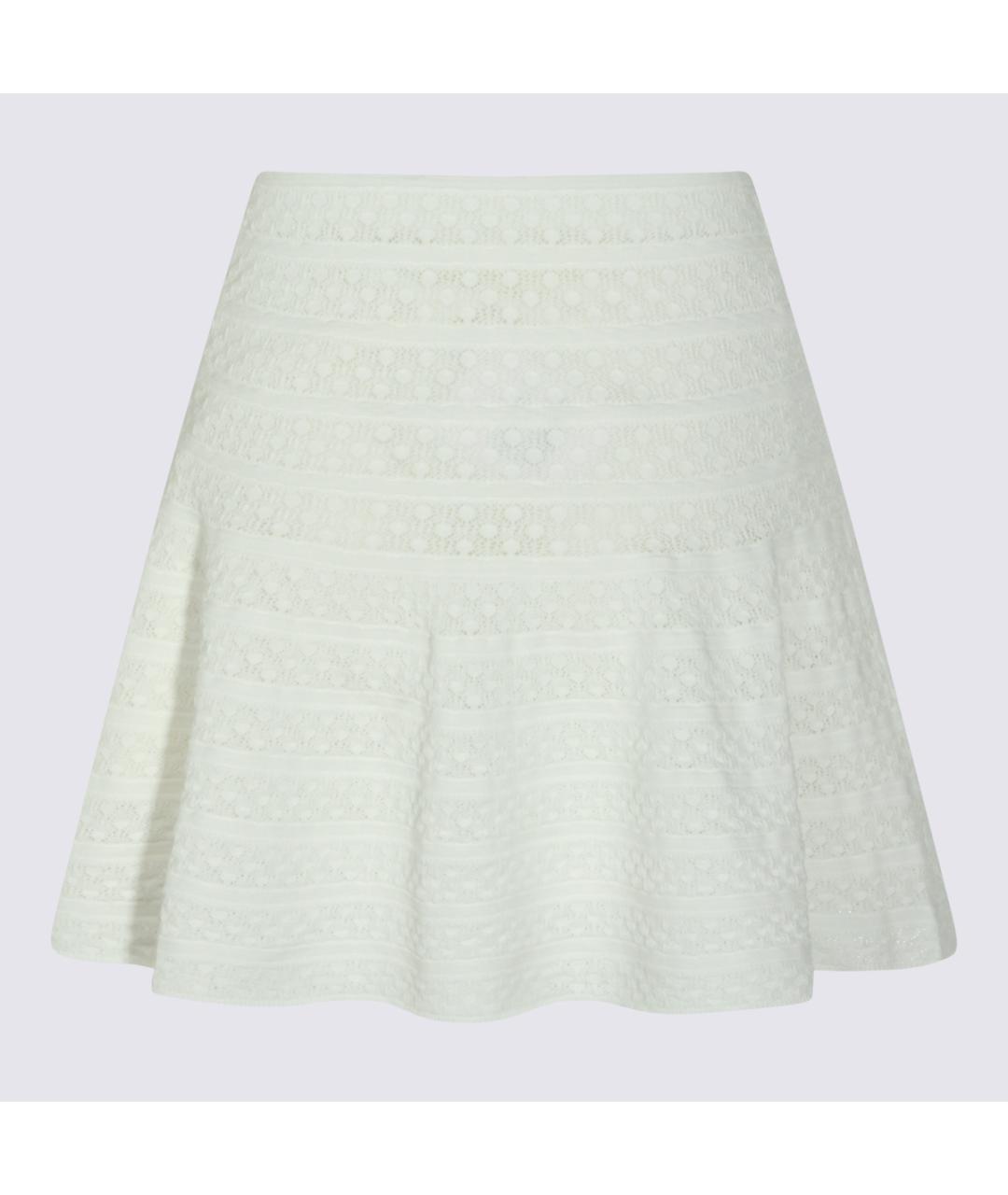 SELF-PORTRAIT Белая полиэстеровая юбка мини, фото 2