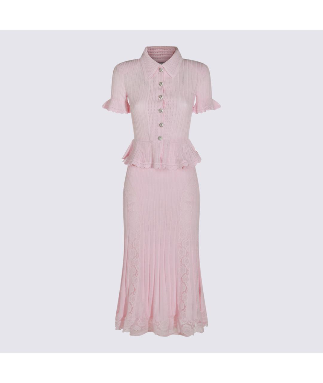 SELF-PORTRAIT Розовое синтетическое коктейльное платье, фото 4