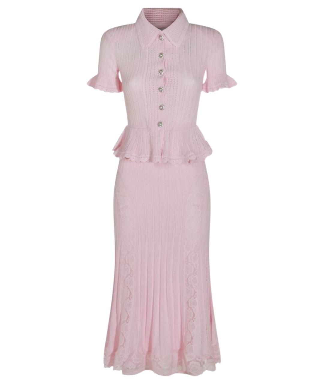 SELF-PORTRAIT Розовое синтетическое коктейльное платье, фото 1