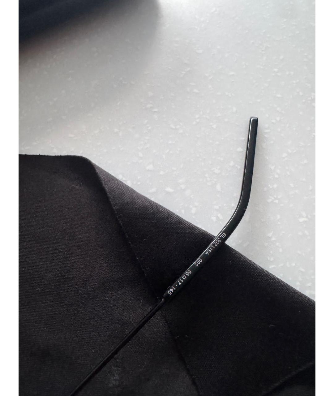 SAINT LAURENT Черные металлические солнцезащитные очки, фото 3