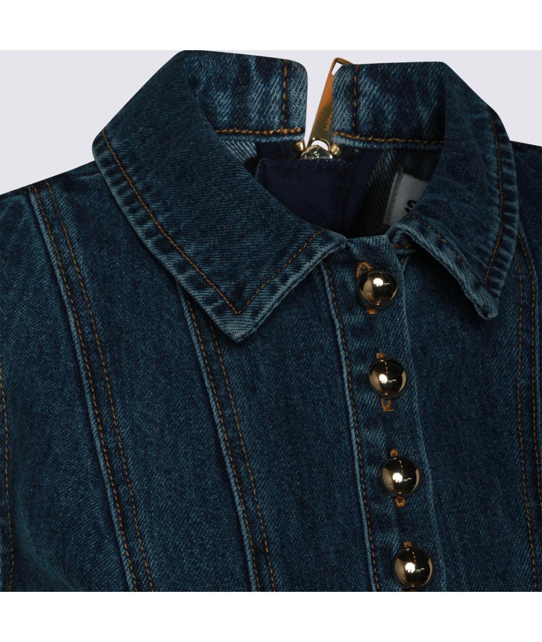 SELF-PORTRAIT Синее полиэстеровое повседневное платье, фото 3