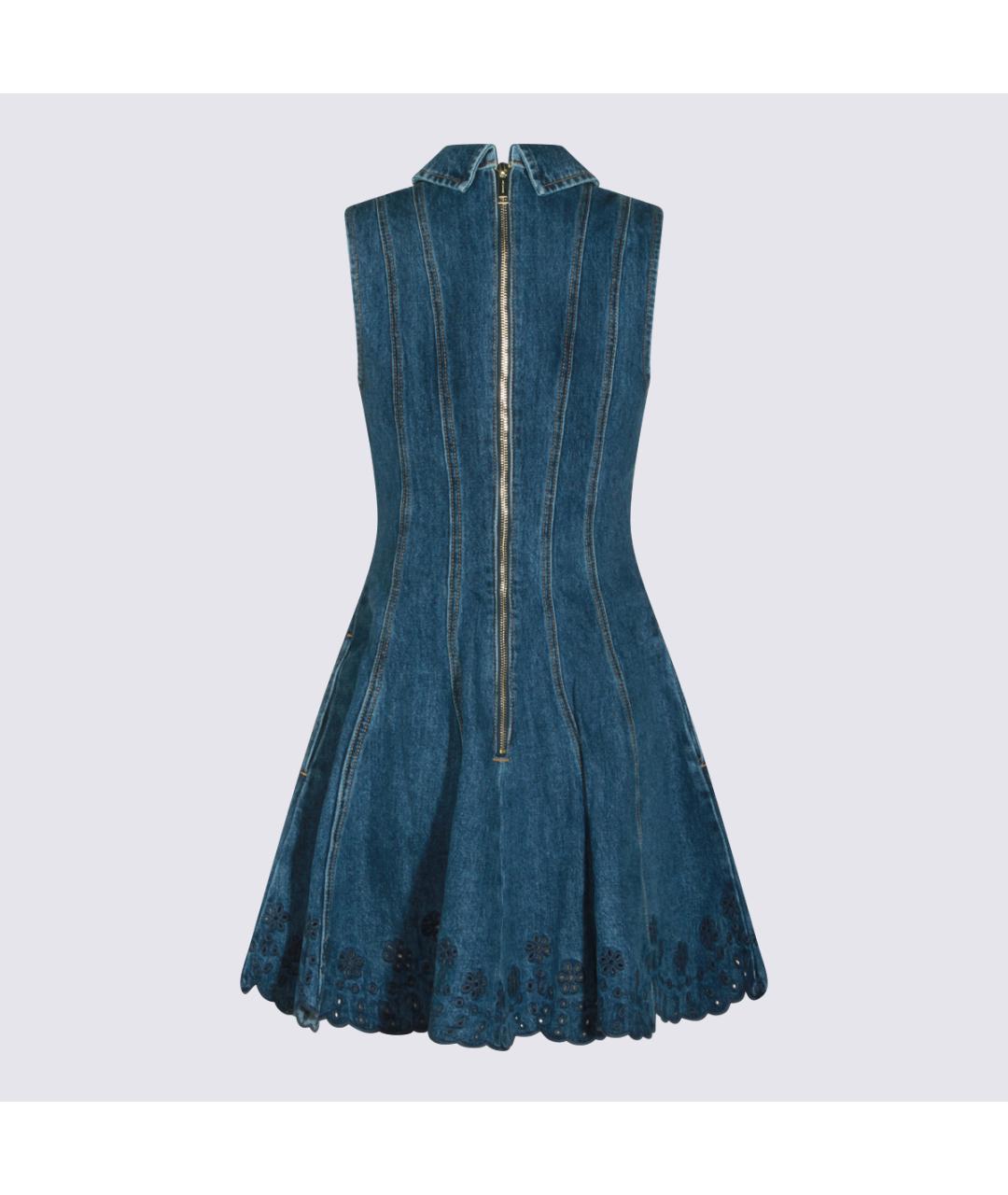 SELF-PORTRAIT Синее полиэстеровое повседневное платье, фото 2