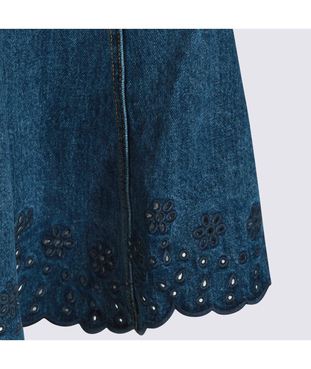 SELF-PORTRAIT Синее полиэстеровое повседневное платье, фото 4