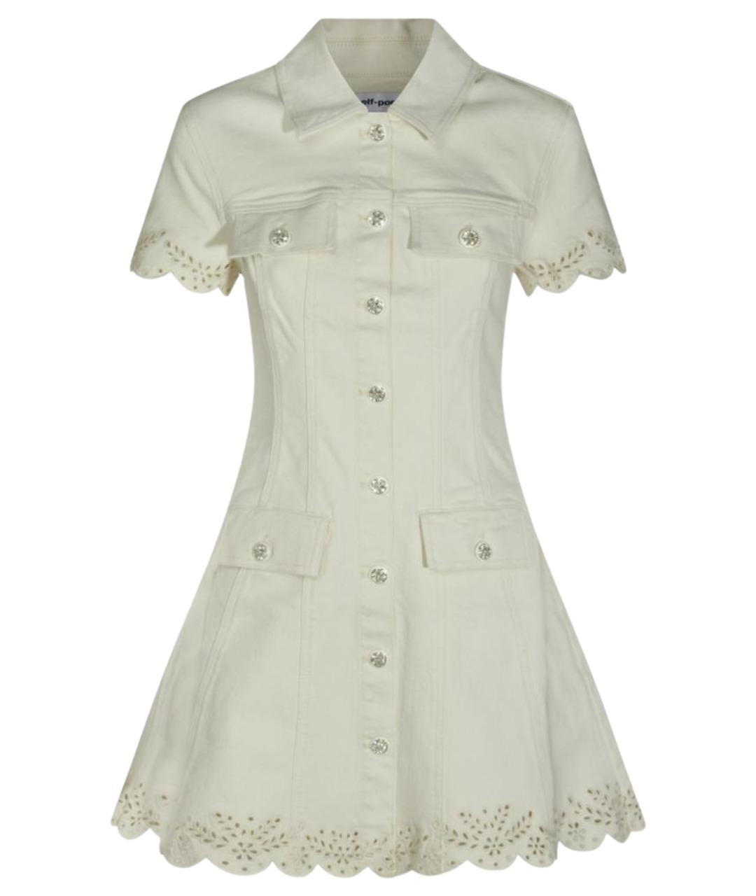 SELF-PORTRAIT Белое хлопковое повседневное платье, фото 1